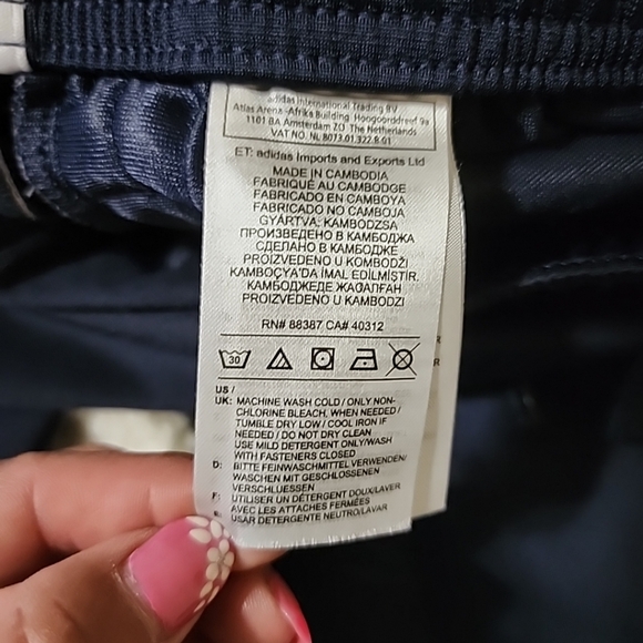 Adidas Soccer Pants Running Pants Navy Blue White Zip Bottom Legs Men's Medium - Picture 3 of 11